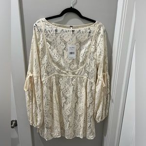 Free People Long Sleeve Rubi Lace Mini Dress